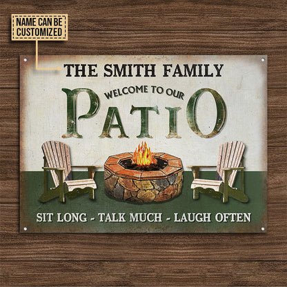 Personalized Patio Grilling Sit Long Custom Classic Metal Signs