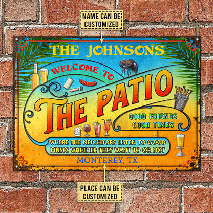 Personalized Patio Grilling Summer Listen To The Good Music Custom Classic Metal Signs