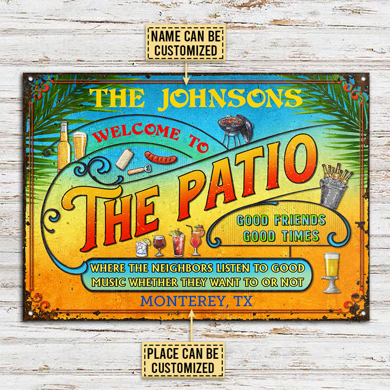 Personalized Patio Grilling Summer Listen To The Good Music Custom Classic Metal Signs