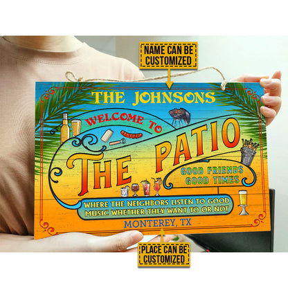 Personalized Patio Grilling Summer Listen To The Good Music Custom Wood Rectangle Sign