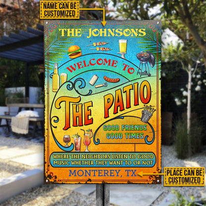 Personalized Patio Grilling Summer Listen To The Good Music Vertical Custom Classic Metal Signs