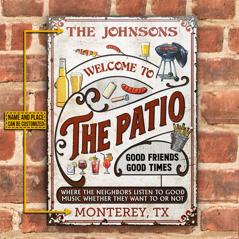 Personalized Patio Grilling Vertical Red Listen To The Good Music Custom Classic Metal Signs
