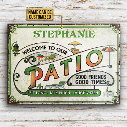 Personalized Patio Sit Long Customized Classic Metal Signs