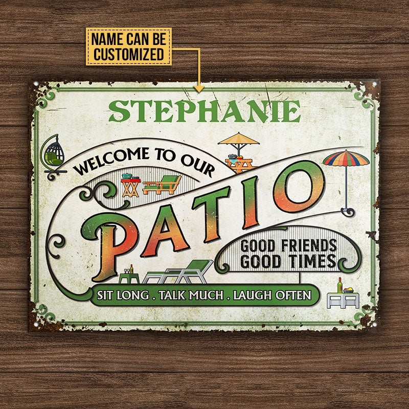Personalized Patio Sit Long Customized Classic Metal Signs