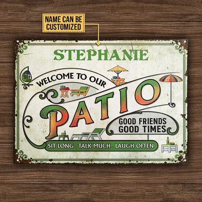 Personalized Patio Sit Long Customized Classic Metal Signs