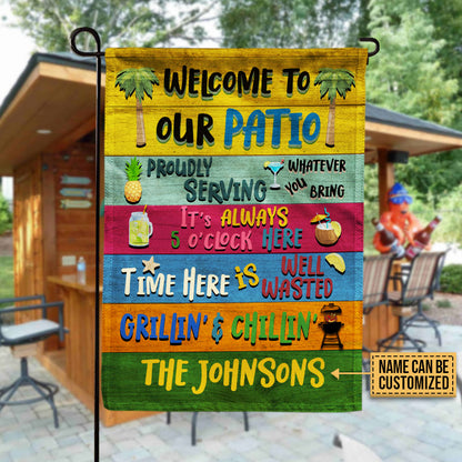 Personalized Patio Welcome Grilling Chilling Custom Flag