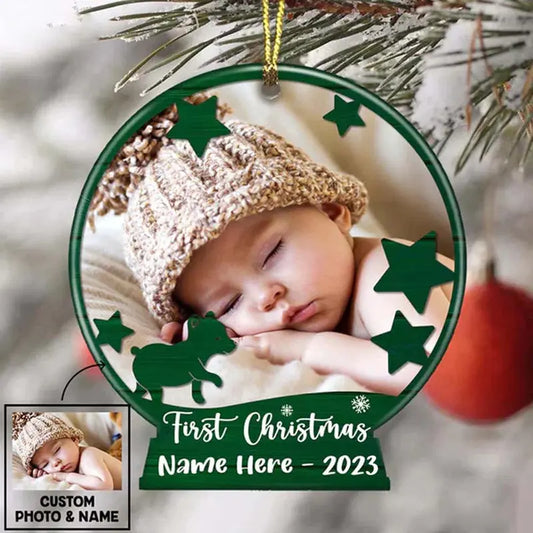 Personalized Photo Baby First Christmas Snow Globe Ornament ornament The Next Custom Gift