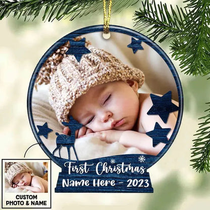 Personalized Photo Baby First Christmas Snow Globe Ornament ornament The Next Custom Gift