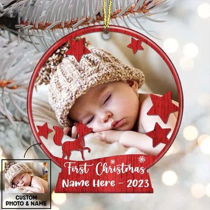 Personalized Photo Baby First Christmas Snow Globe Ornament ornament The Next Custom Gift