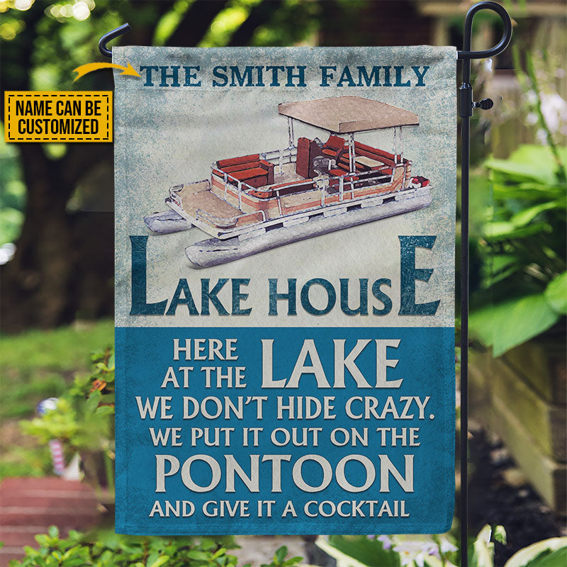 Personalized Pontoon Here At The Lake Custom Flag