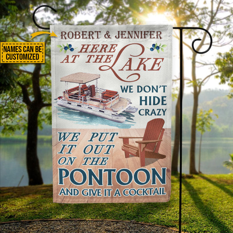 Personalized Pontoon Here At The Lake Customized Flag