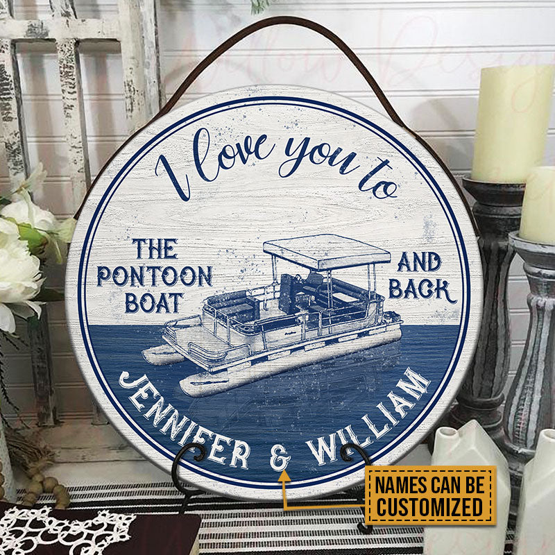 Personalized Pontoon To The Pontoon Boat Blue Customized Wood Circle Sign