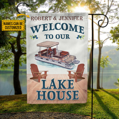 Personalized Pontoon Welcome To Our Lake House Custom Flag