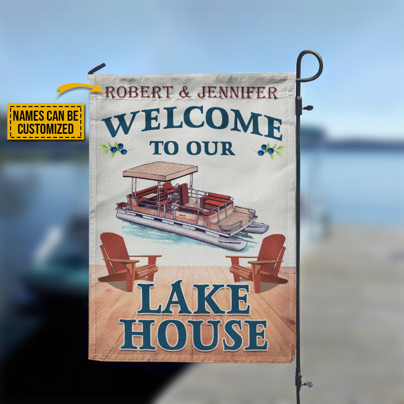 Personalized Pontoon Welcome To Our Lake House Custom Flag
