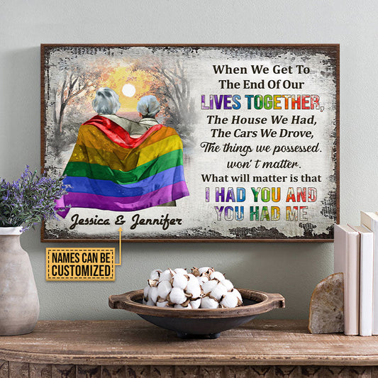 Personalized Pride Couple End Of Our Lives Custom Poster