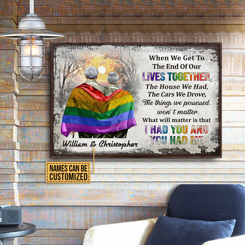 Personalized Pride Couple I Had You You Had Me Custom Poster