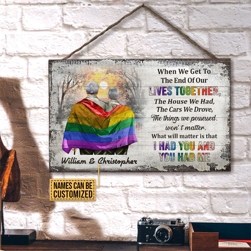 Personalized Pride Couple I Had You You Had Me Custom Wood Rectangle Sign