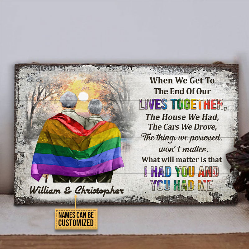 Personalized Pride Couple I Had You You Had Me Custom Wood Rectangle Sign