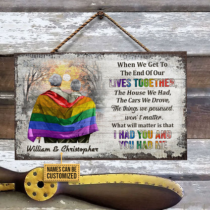 Personalized Pride Couple I Had You You Had Me Custom Wood Rectangle Sign