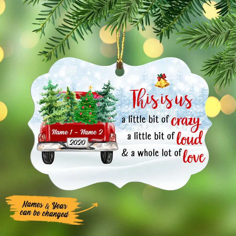 Personalized Red Truck Christmas Couple Benelux Ornament ornament The Next Custom Gift