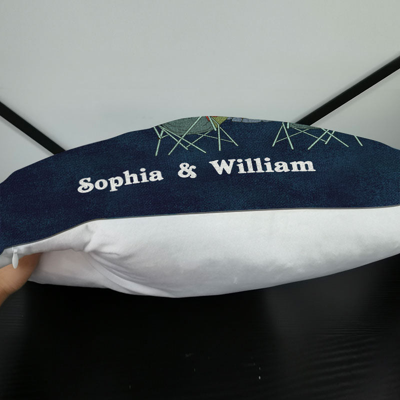 Personalized Retro Camping Couple Making Memories Customized Pillow