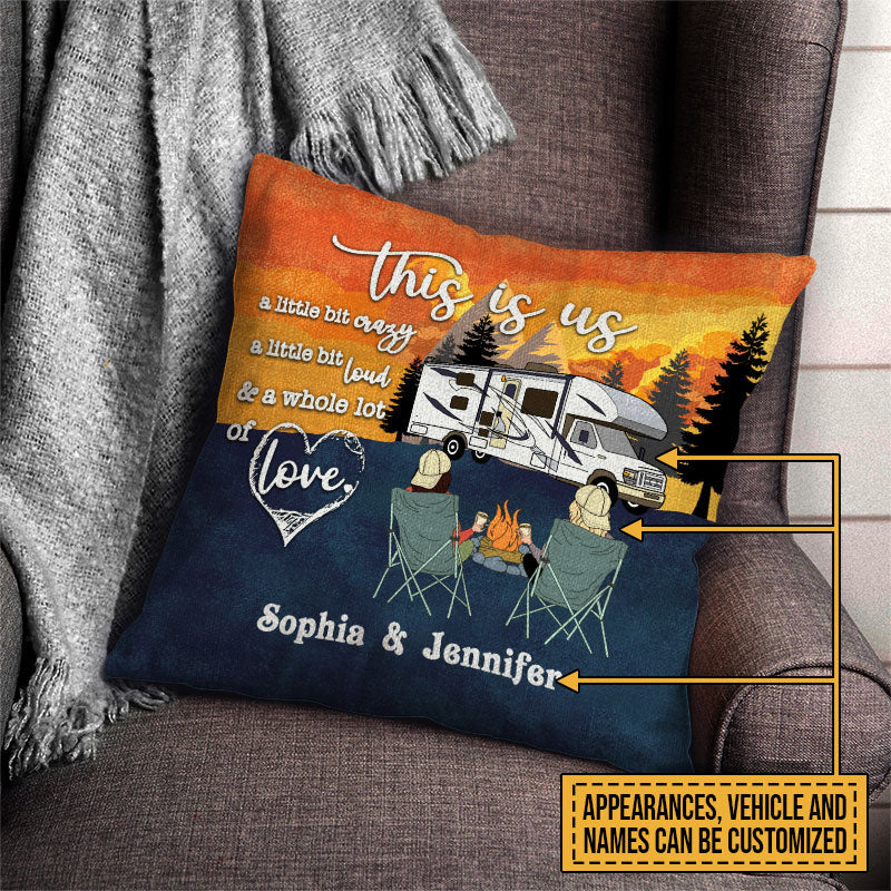Personalized Retro Camping Couple This Is Us Customized Pillow