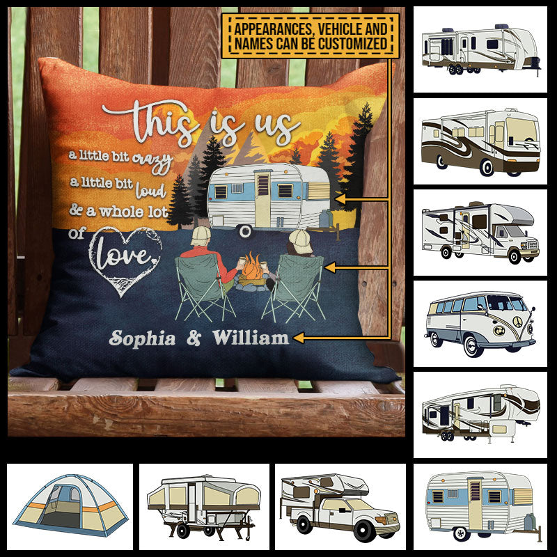 Personalized Retro Camping Couple This Is Us Customized Pillow