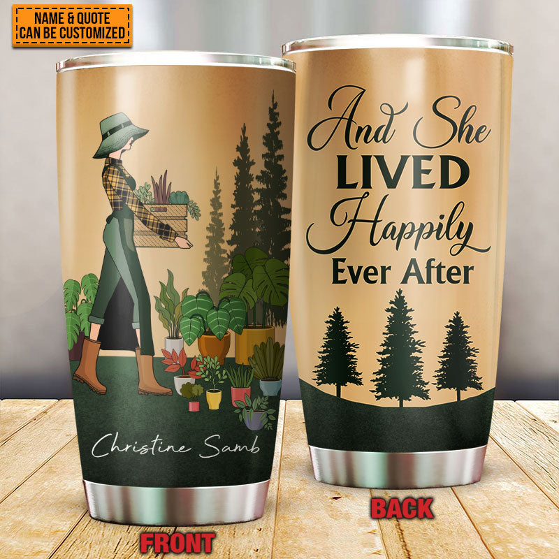 Personalized Retro Garden Girl Custom Quotes Customized Tumbler