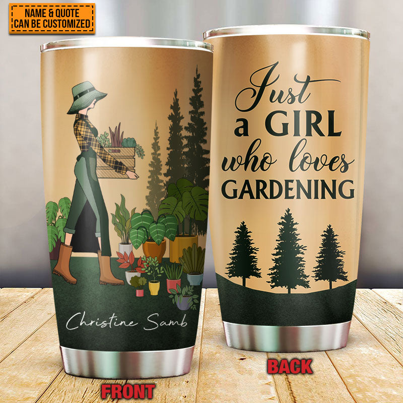 Personalized Retro Garden Girl Custom Quotes Customized Tumbler