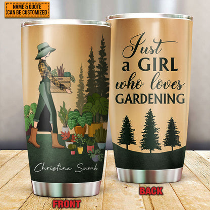 Personalized Retro Garden Girl Custom Quotes Customized Tumbler