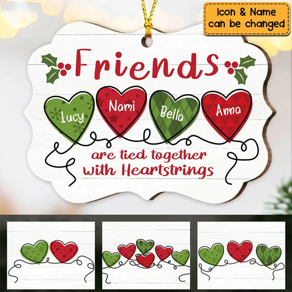 Personalized Sisters Friends Are Tied Together MDF Ornament ornament The Next Custom Gift