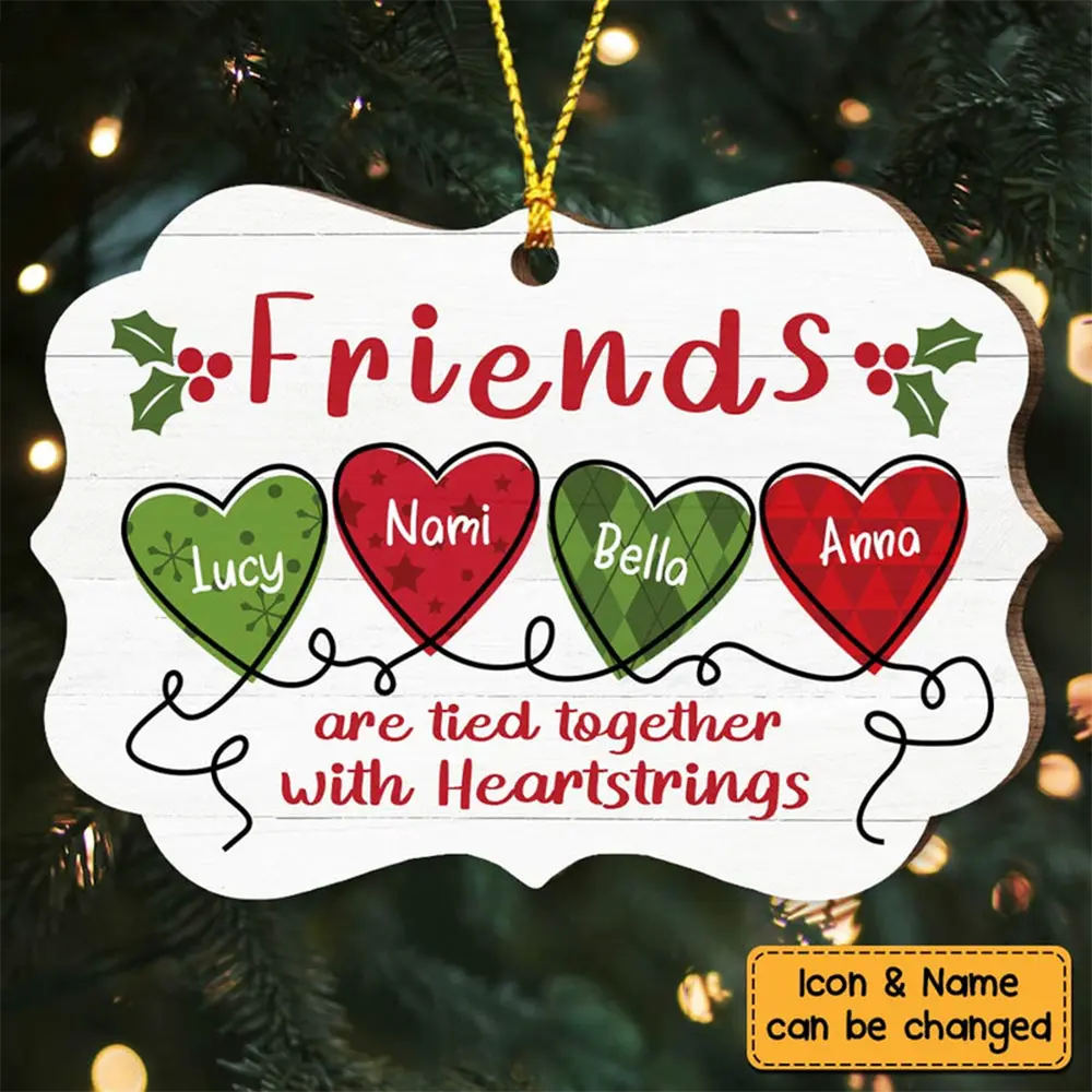 Personalized Sisters Friends Are Tied Together MDF Ornament ornament The Next Custom Gift