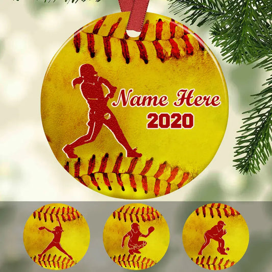 Personalized Softball Circle Ornament  The Next Custom Gift