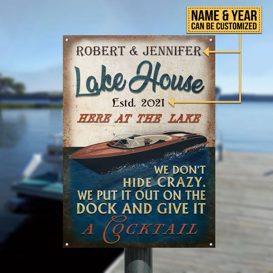 Personalized Speed Boat Lake Crazy Customized Classic Metal Signs