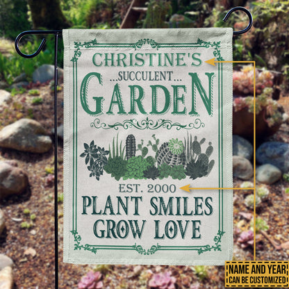 Personalized Succulent Plant Smiles Customized Flag