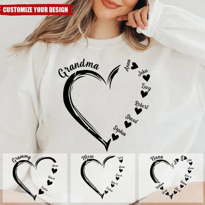 Personalized Sweet Heart Grandma, Nana, Mom Kids Sweatshirt Shirts & Tops The Next Custom Gift