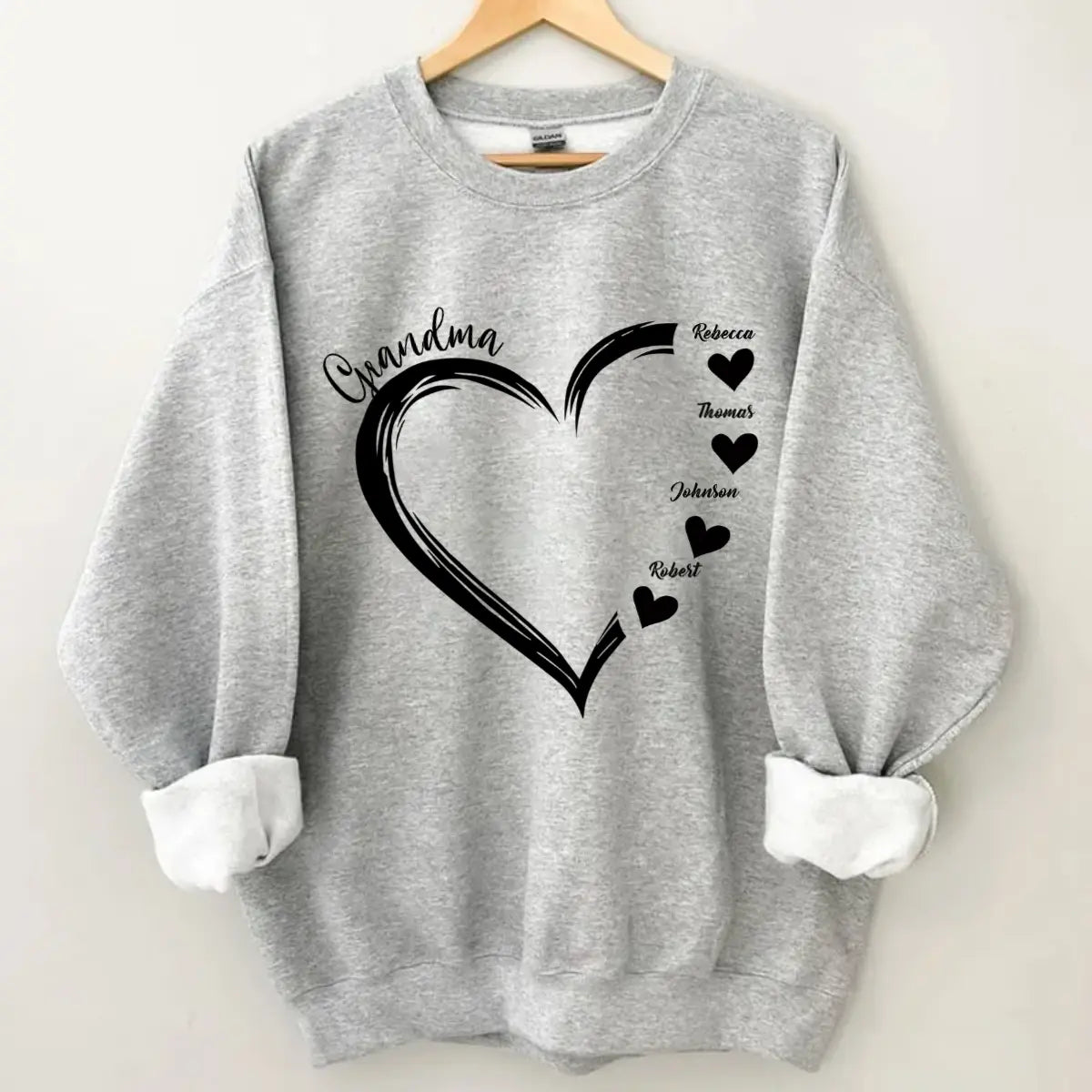 Personalized Sweet Heart Grandma, Nana, Mom Kids Sweatshirt Shirts & Tops The Next Custom Gift