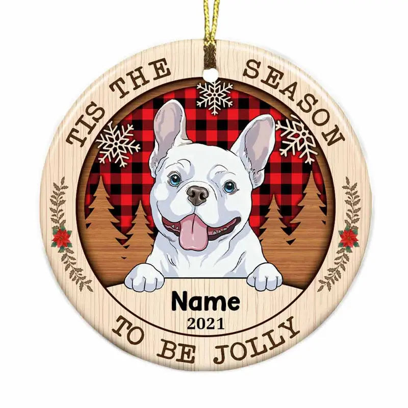 Personalized Wonderful Time Christmas Dog Circle Ornament ornament The Next Custom Gift