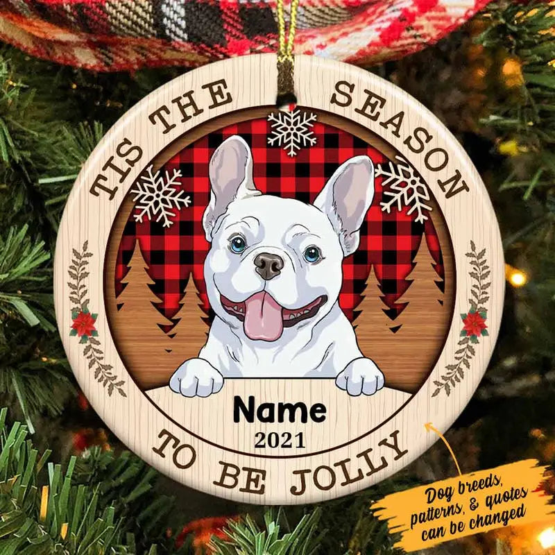 Personalized Wonderful Time Christmas Dog Circle Ornament ornament The Next Custom Gift