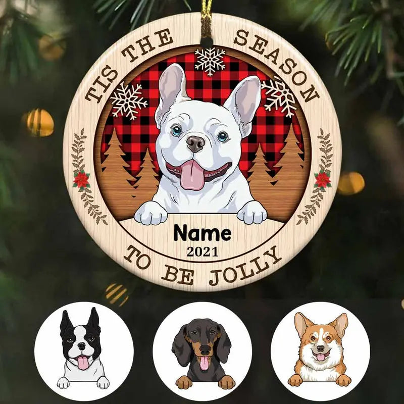 Personalized Wonderful Time Christmas Dog Circle Ornament ornament The Next Custom Gift