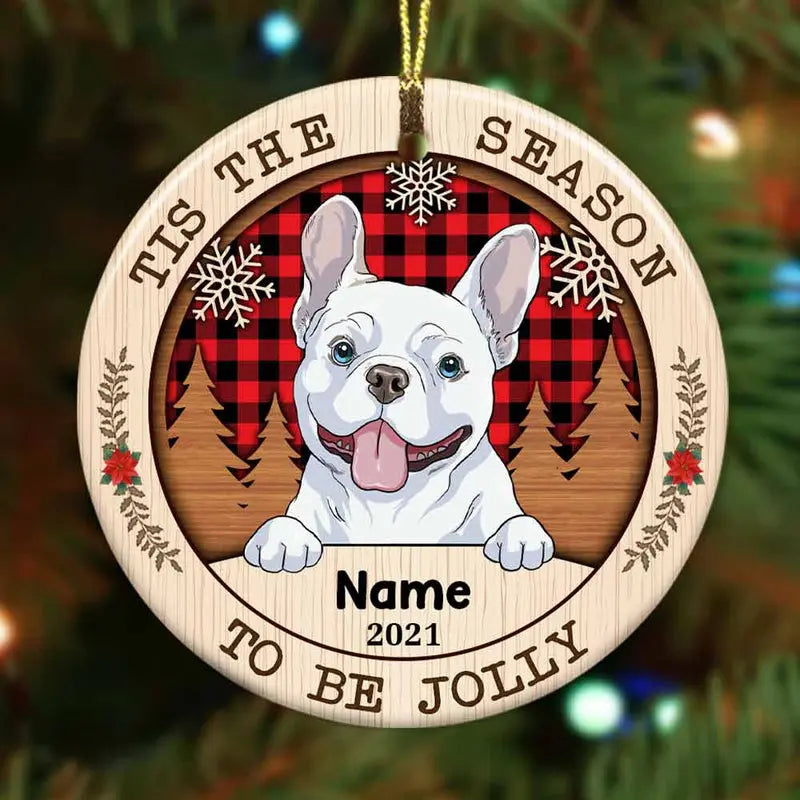 Personalized Wonderful Time Christmas Dog Circle Ornament ornament The Next Custom Gift