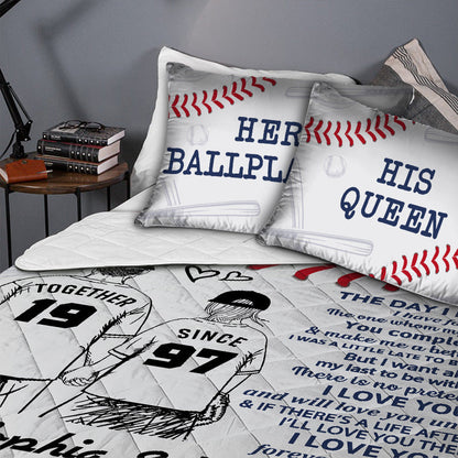 Personalized Baseball Together Since Young Customized Quilt Bedding