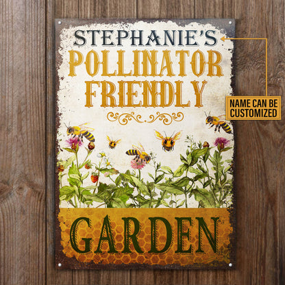 Personalized Bee Pollinator Friendly Customized Classic Metal Signs