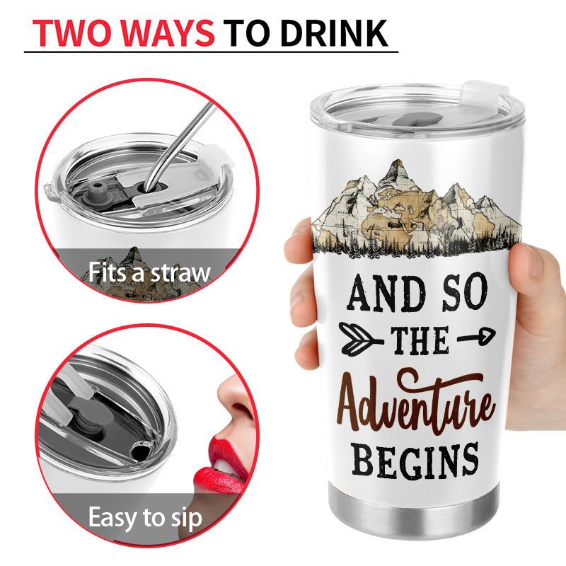 Personalized Camping Adventure Begins Customized Tumbler