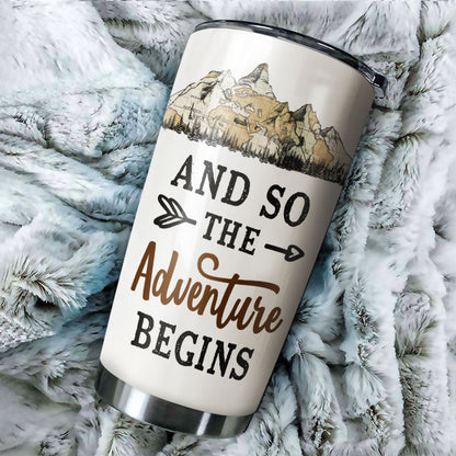 Personalized Camping Adventure Begins Customized Tumbler