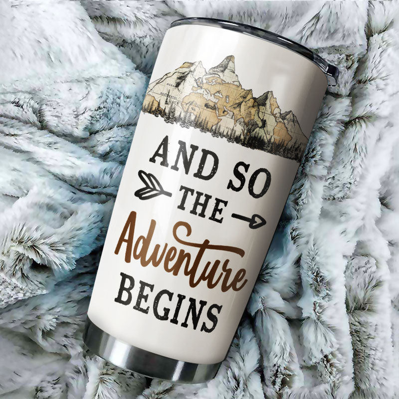 Personalized Camping Adventure Begins Customized Tumbler