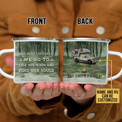 Personalized Camping And Into The Forest We Go Customized Campfire Mug