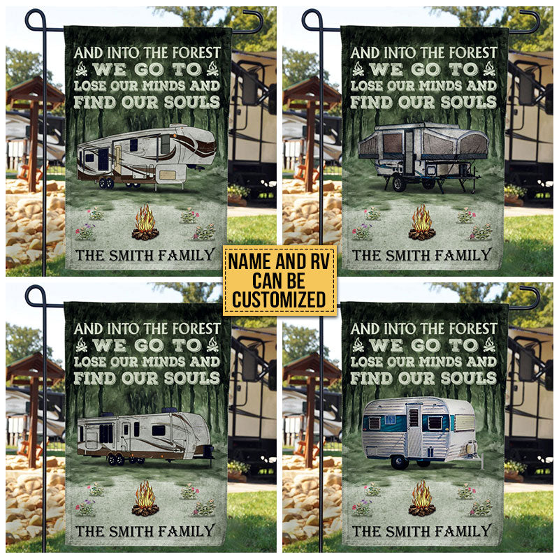 Personalized Camping And Into The Forest Customized Flag