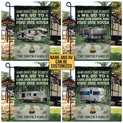 Personalized Camping And Into The Forest Customized Flag