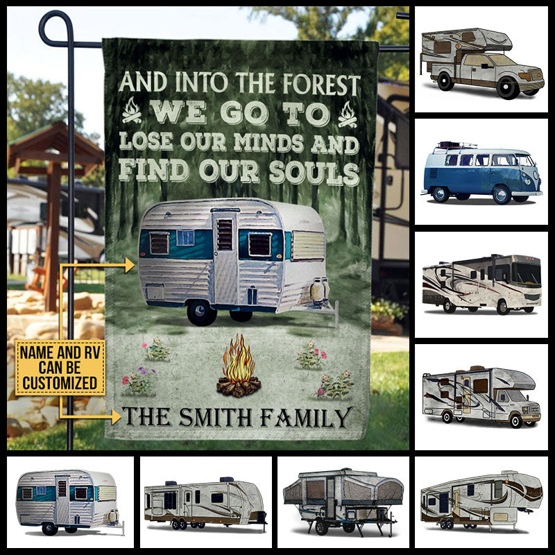 Personalized Camping And Into The Forest Customized Flag